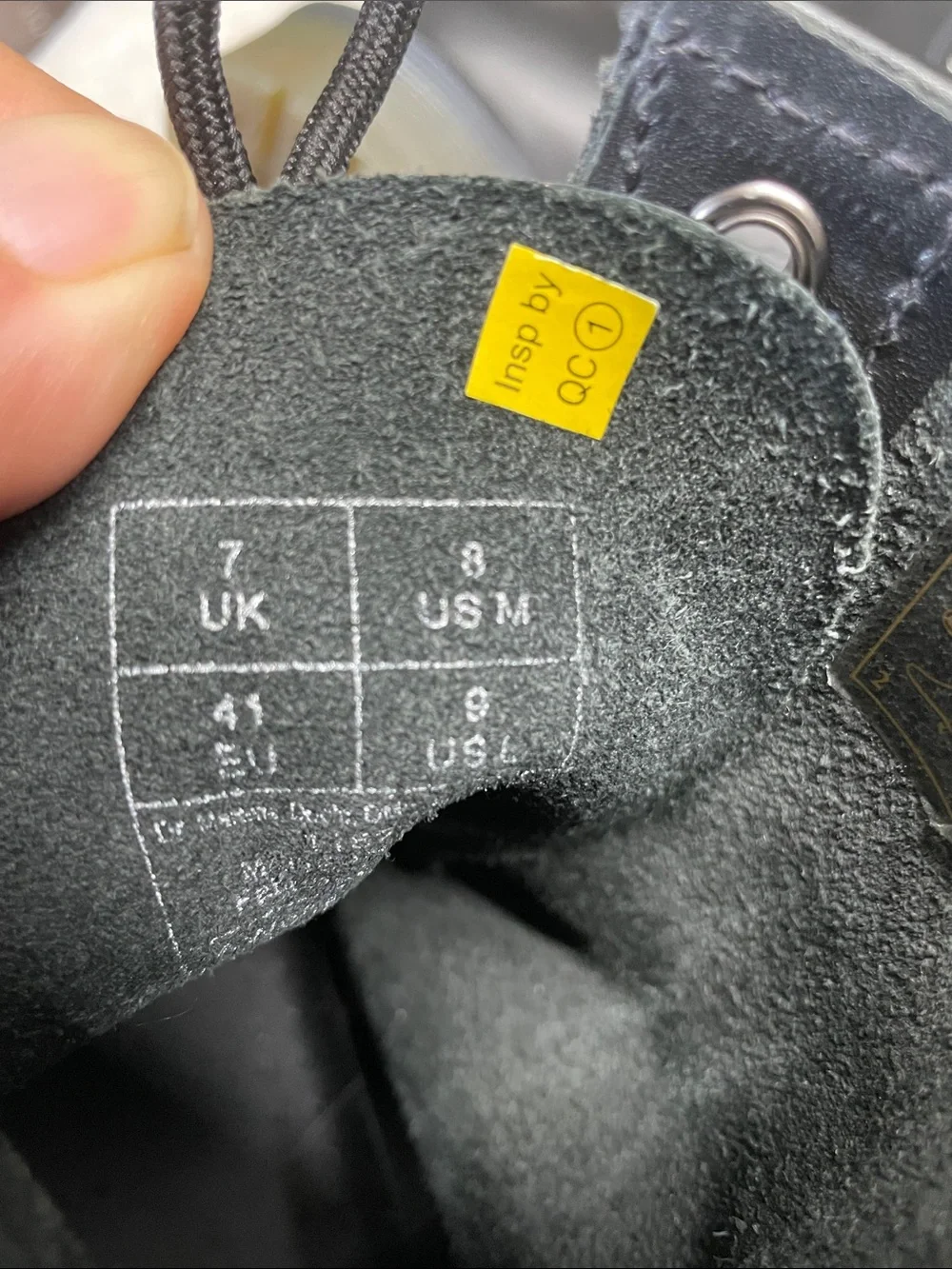 Dr. Martens‎ 11821 Black Leather 8-Eye Lace-Up Boots with Yellow Stitching